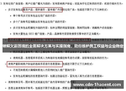 破解欠薪困境的全面解决方案与实操指南，助你维护员工权益与企业稳定